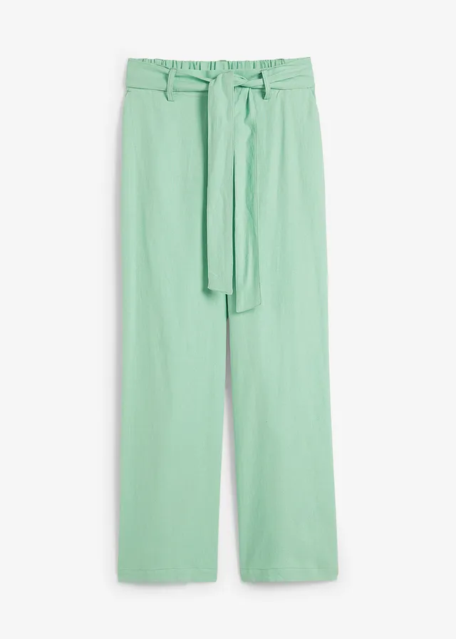 Pantalon large en lin mélangé