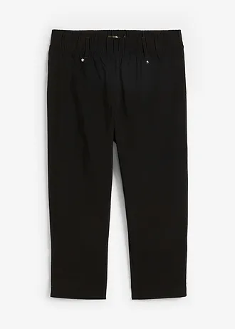 Corsaire extensible à taille élastiquée, Couleur: noir
