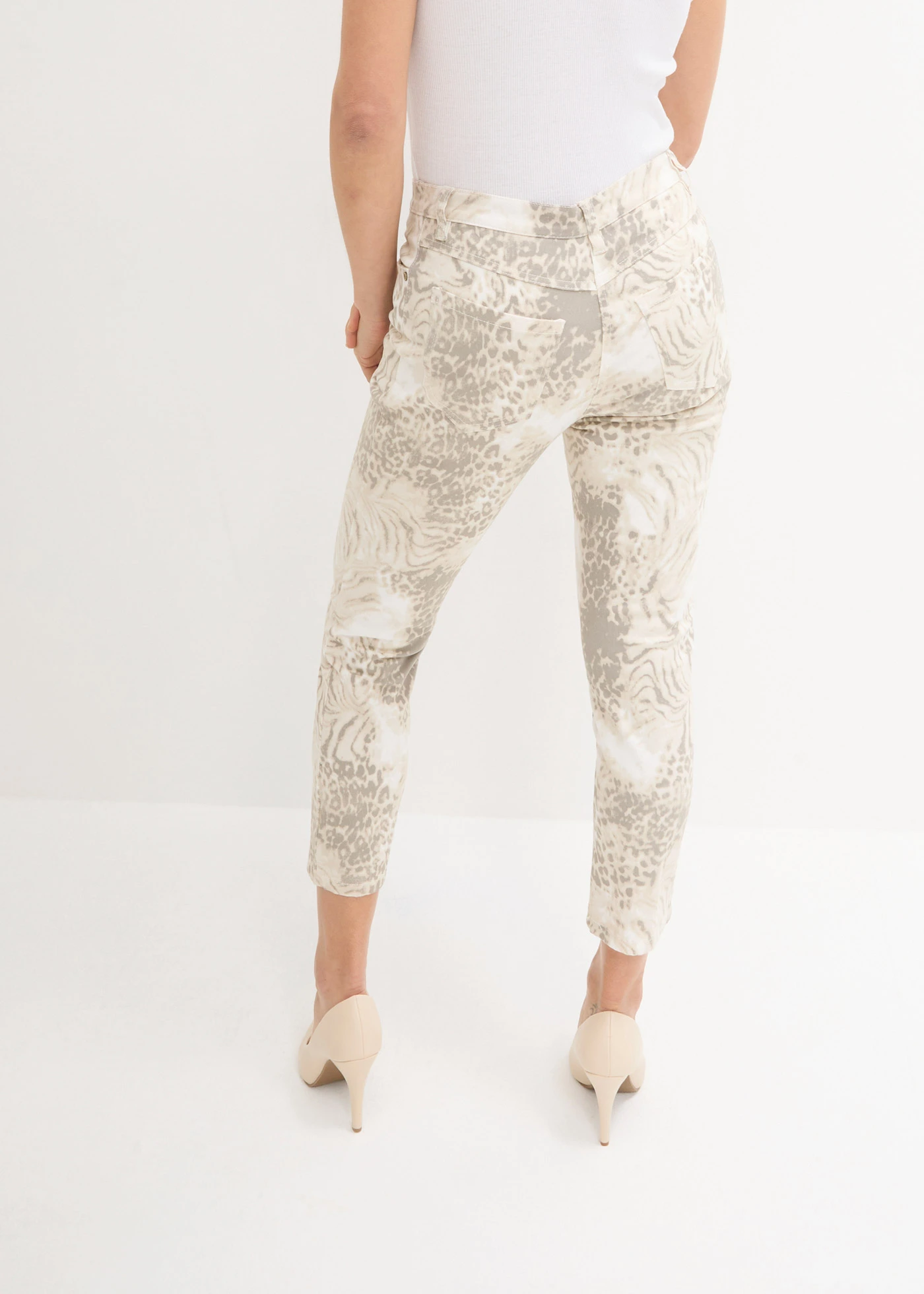 Pantalon extensible 7/8 imprimé • beige léopard • Boutique bonprix