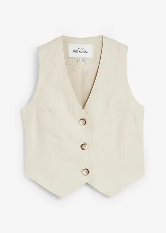 Linnen gilet, Kleur: lichtsand