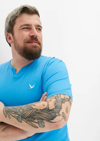 Tričko (2 ks v balení) • mořská modrá+šedý melír plus size • bonprix obchod