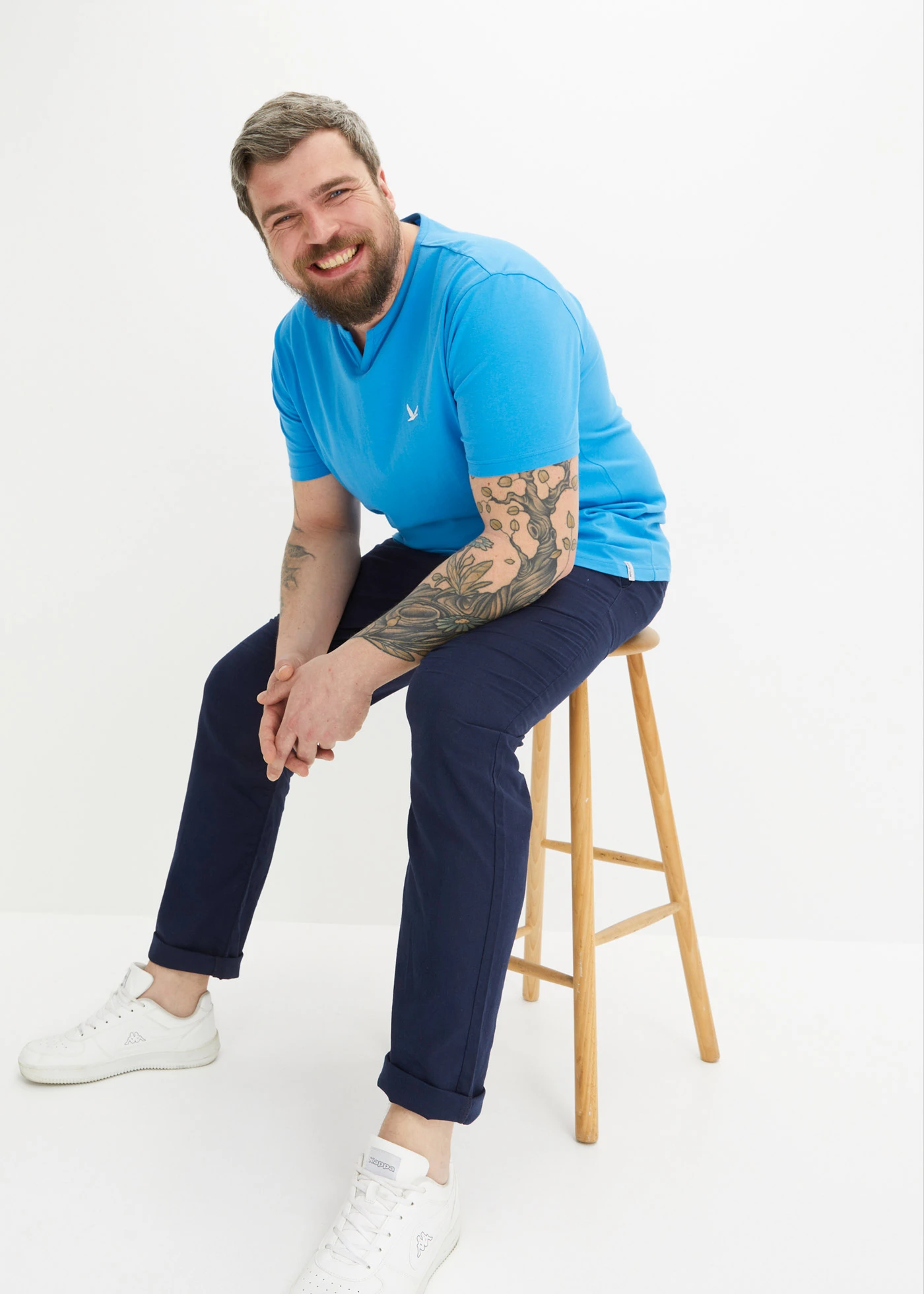 Tričko (2 ks v balení) • mořská modrá+šedý melír plus size • bonprix obchod