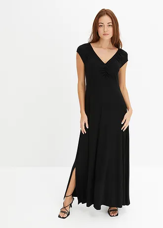 Robe longue en viscose mélangée • noir • Boutique bonprix