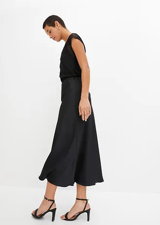 Tričko s krajkovou vsadkou • černá • bonprix obchod