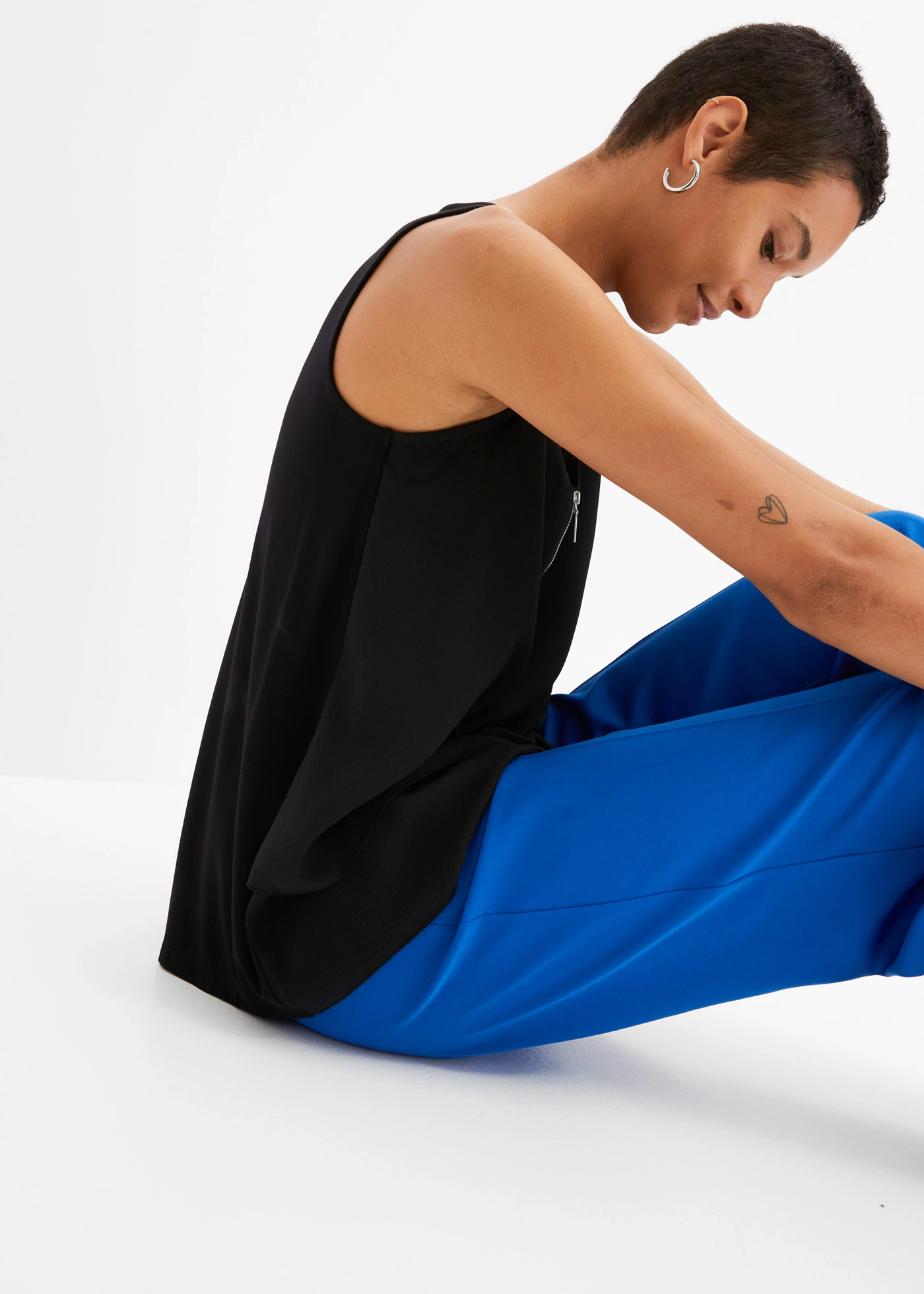 Top met rits • zwart • bonprix online shop