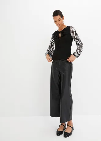 Shirt ze zrównoważonej wiskozy • czarno-biały w graficzny wzór • bonprix obchod