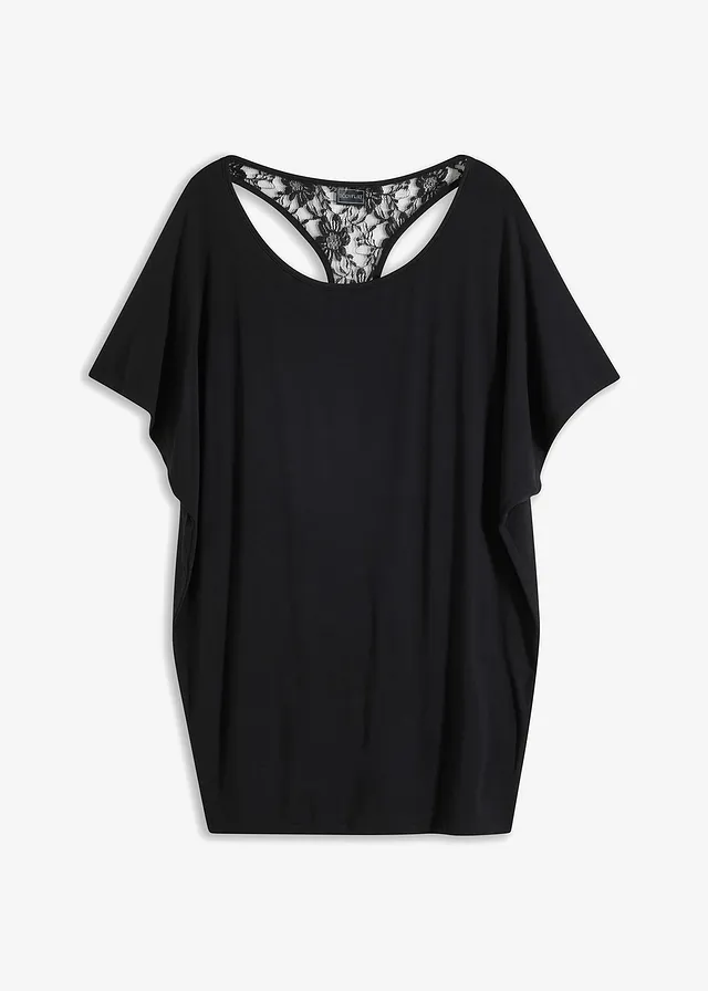 Bluză din material cu viscoză • negru • magazin bonprix