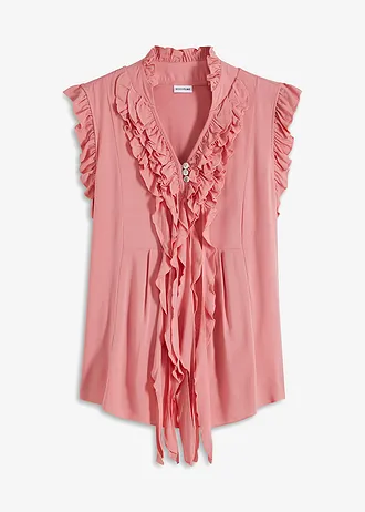 Shirt met volants • rookroze • bonprix online shop