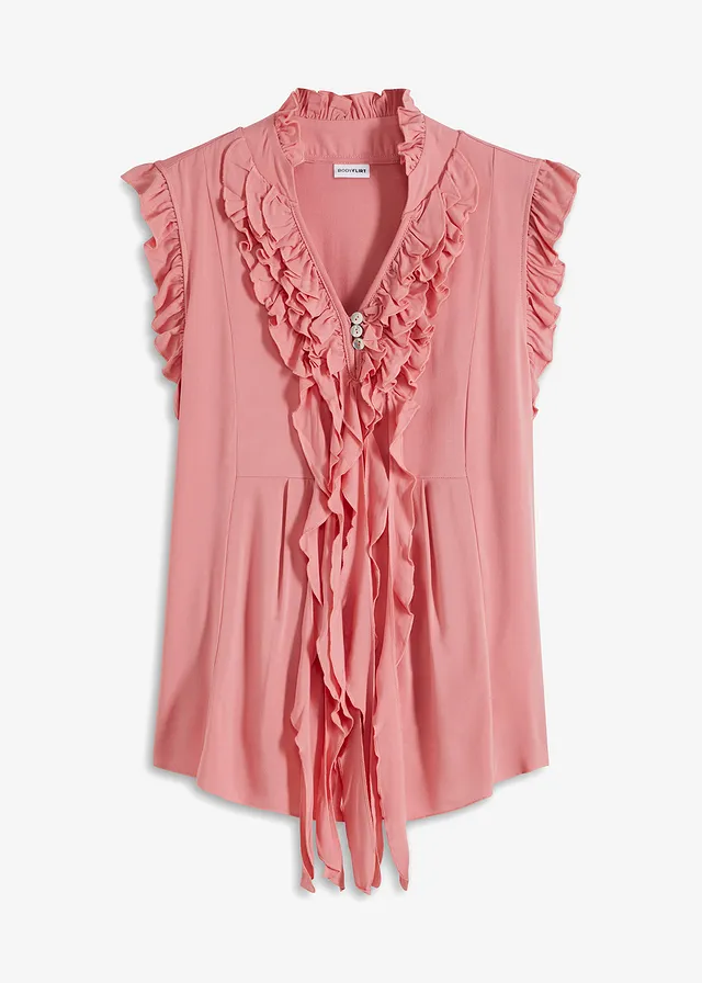 Shirt met volants • rookroze • bonprix online shop