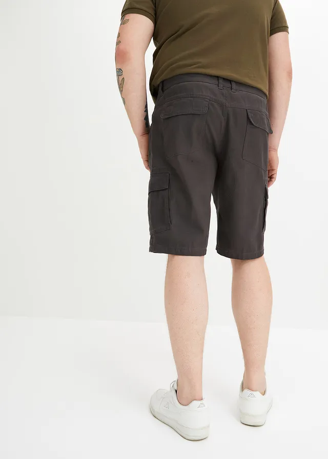 Cargo bermuda, loose fit, Kleur: leisteengrijs