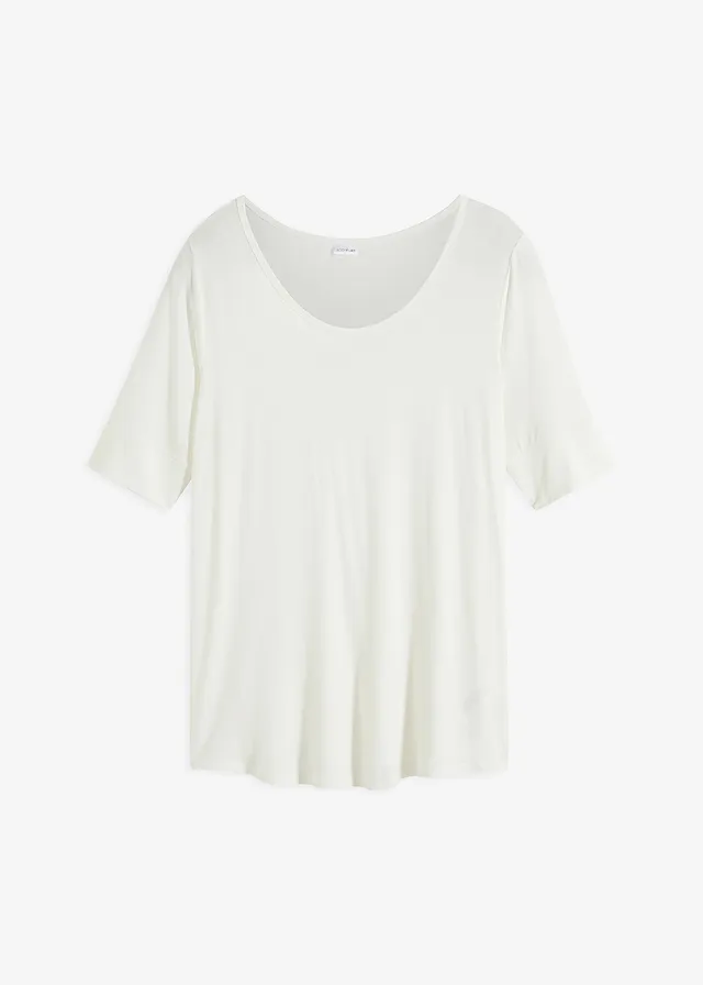 Shirt met ronde hals van zachte viscose
