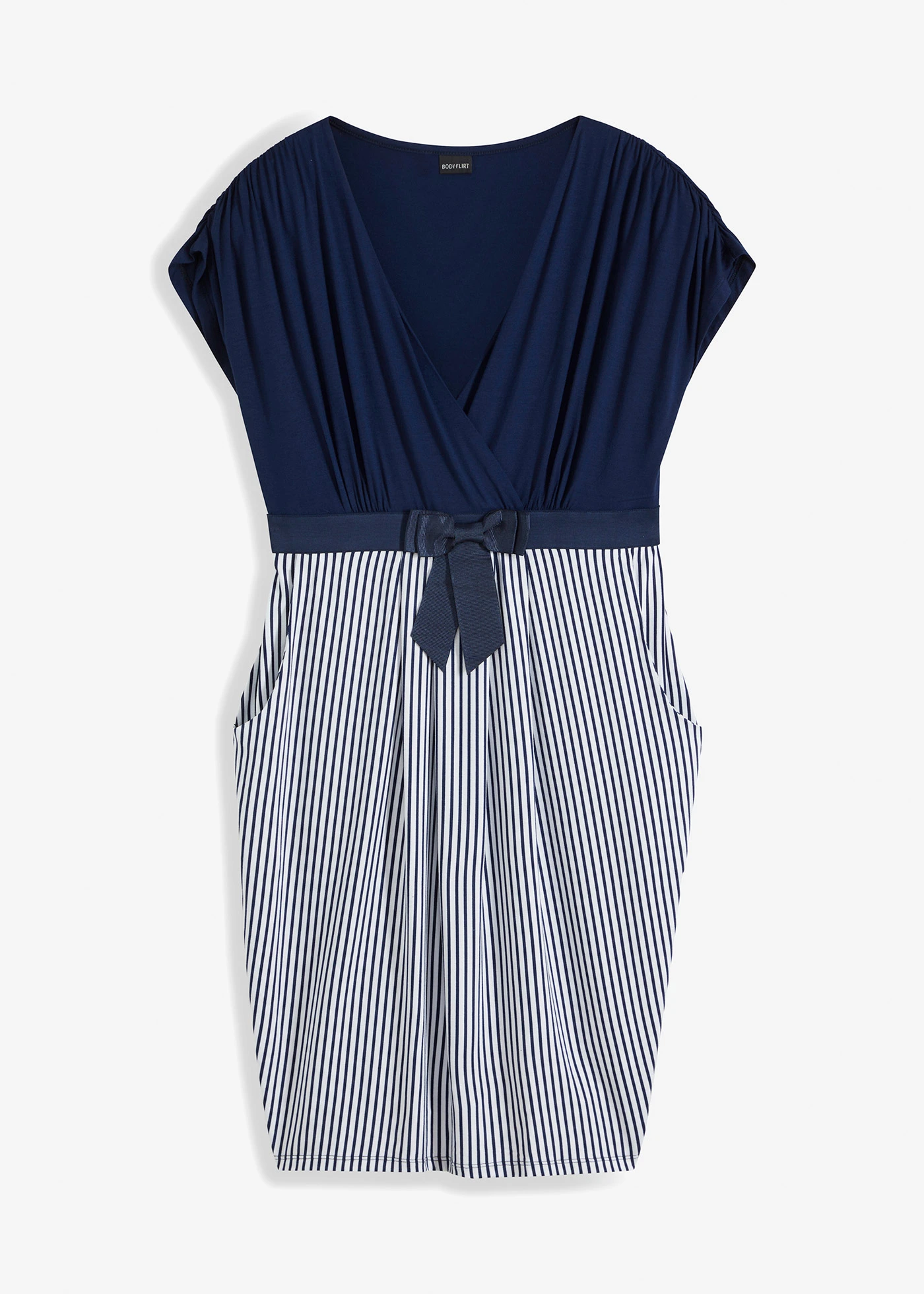 Žerzejové šaty • tmavě modro-bílá s proužky • bonprix obchod