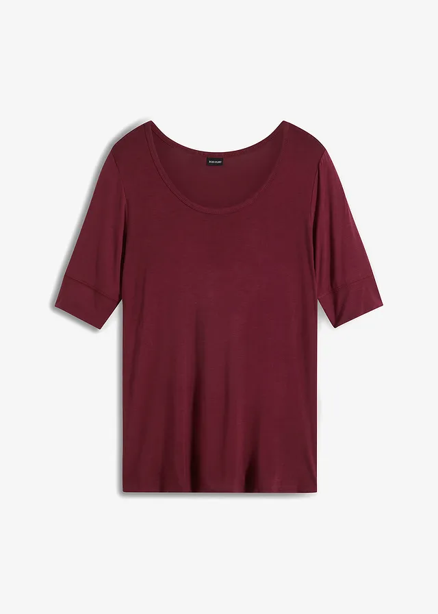 T-shirt doux en viscose extensible • rouge érable • Boutique bonprix