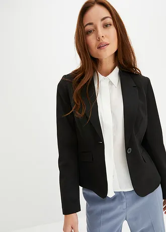 Blazer court avec poches à rabat • noir • Boutique bonprix
