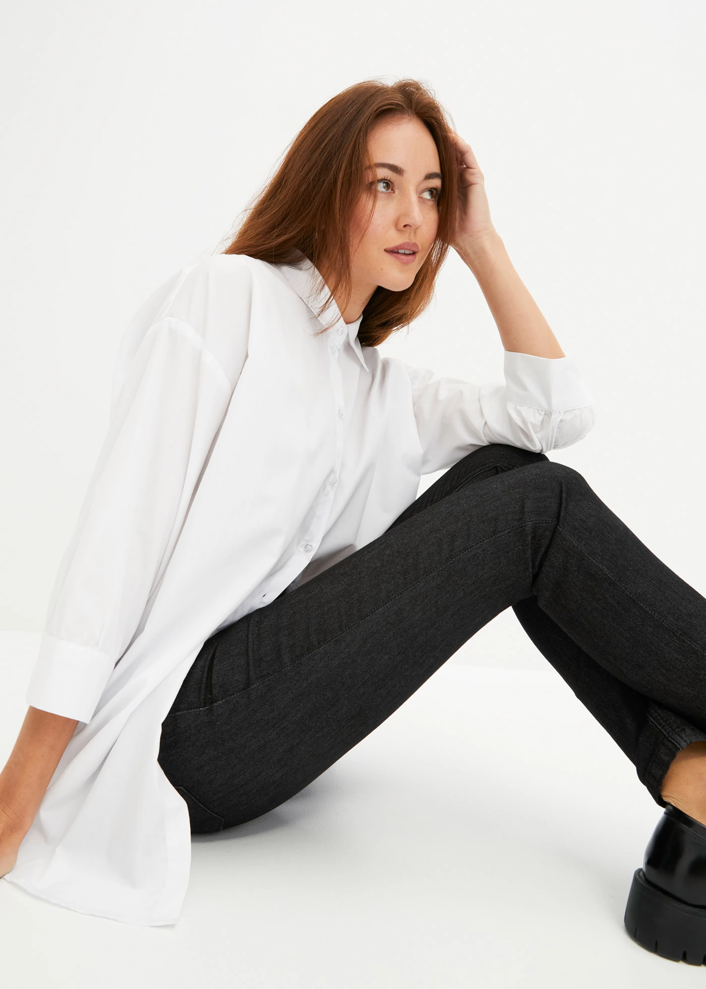 Skinny farmer, Mid Waist, szuper-sztreccs • fekete denim • bonprix áruház