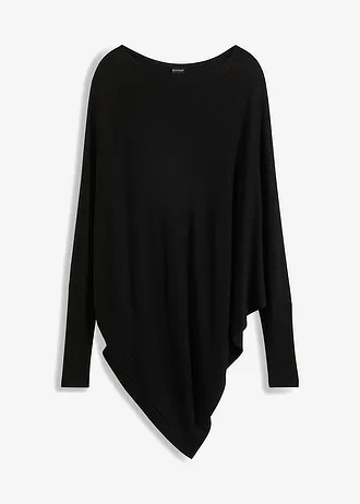 Pull oversize avec base asymétrique • noir • Boutique bonprix