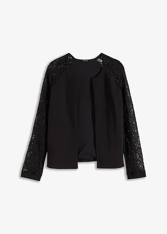 Blejzr s krajkovými rukávy • černá • bonprix obchod