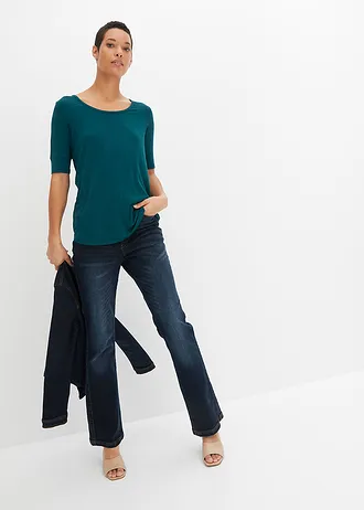 Bluză din amestec moale cu viscoză • verde închis • magazin bonprix