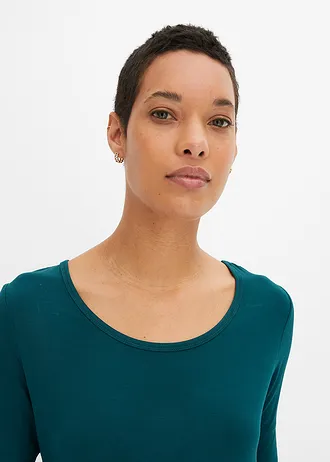 Bluză din amestec moale cu viscoză • verde închis • magazin bonprix