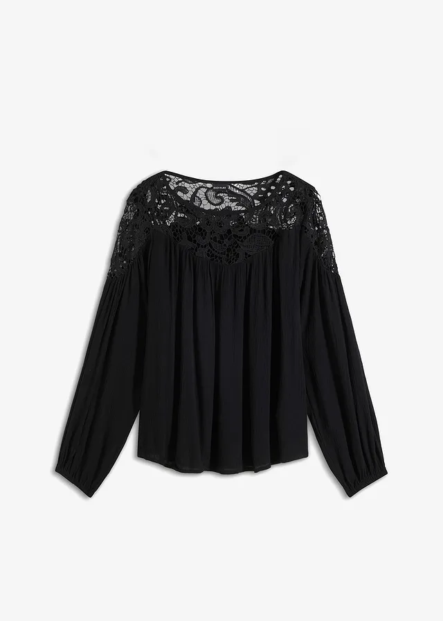 Tuniek met kant, Kleur: zwart