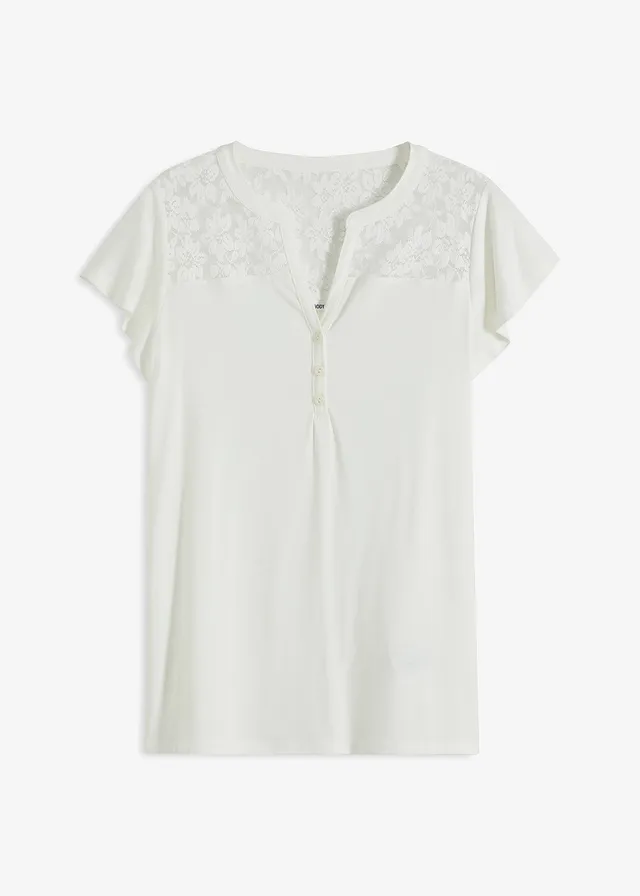 Henley shirt in een viscosemix