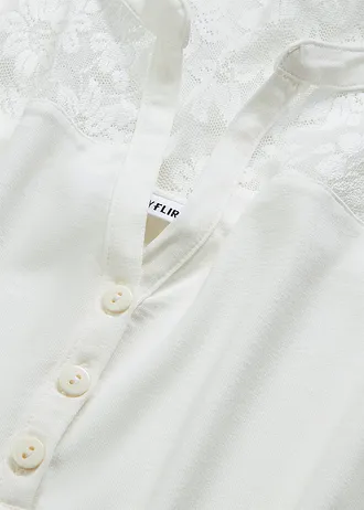 Bluză henley din amestec cu viscoză • ecru • magazin bonprix