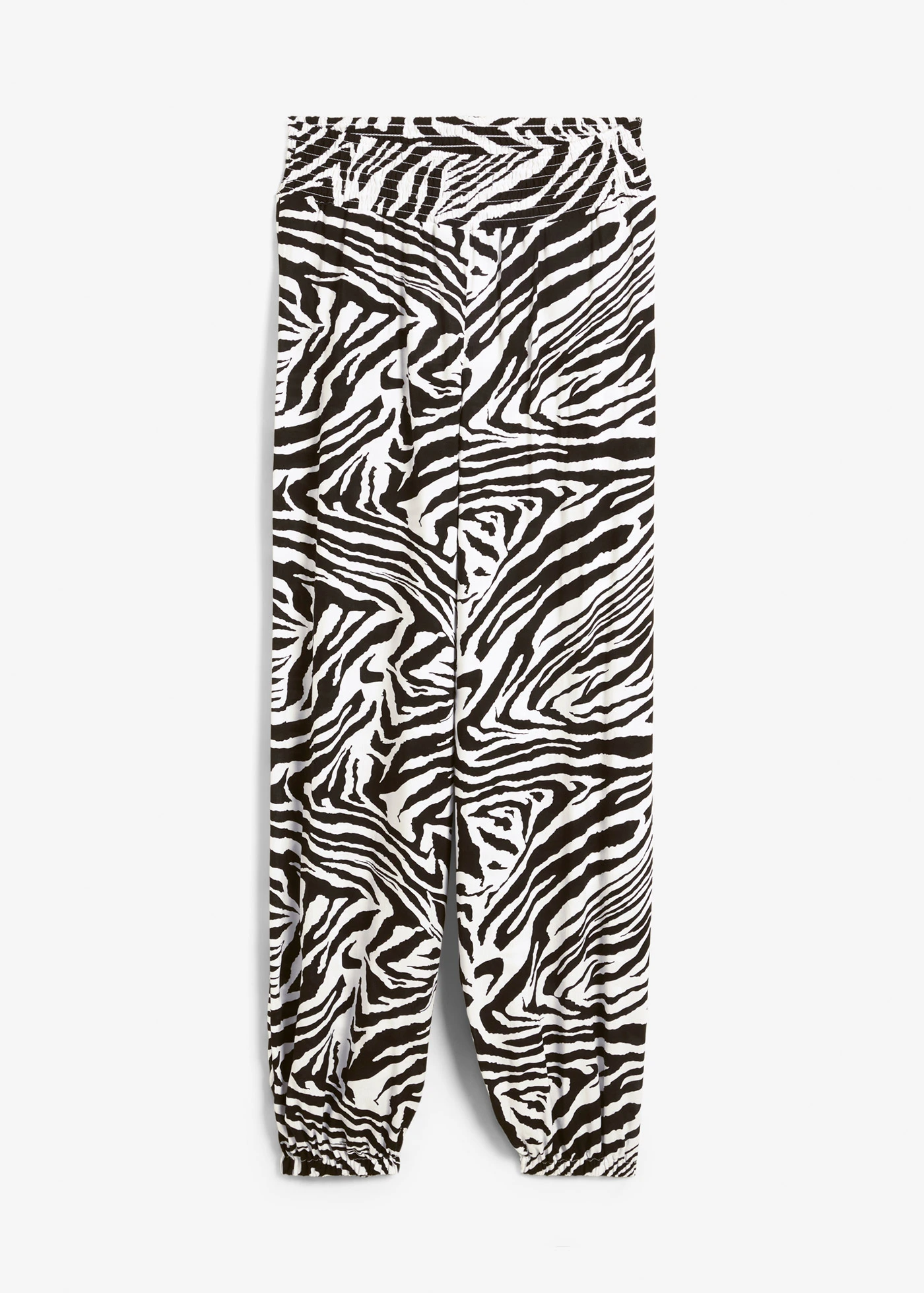 Nohavice palazzo z padavej viskózy • čierna zebrovaná potlačená • obchod bonprix