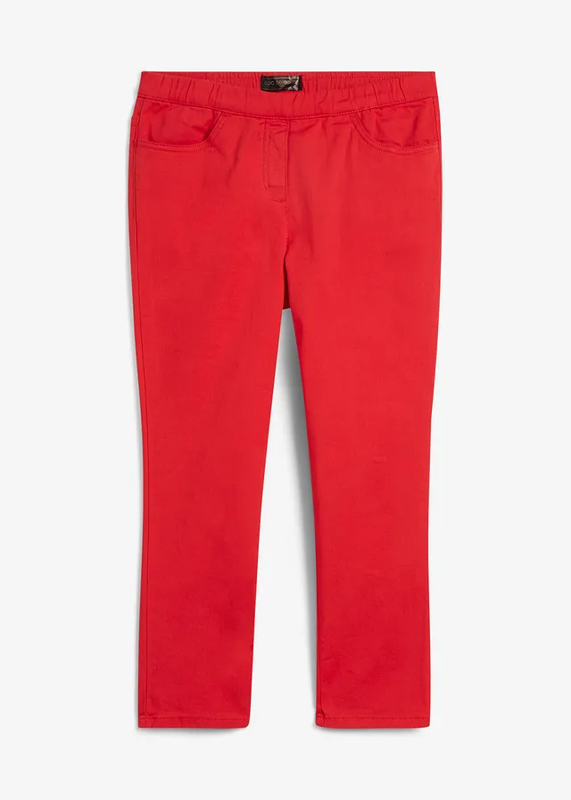Pantaloni 7/8 cu talie elastică, cu stretch