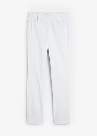 Pantalon extensible à taille entièrement élastiquée • blanc • Boutique bonprix