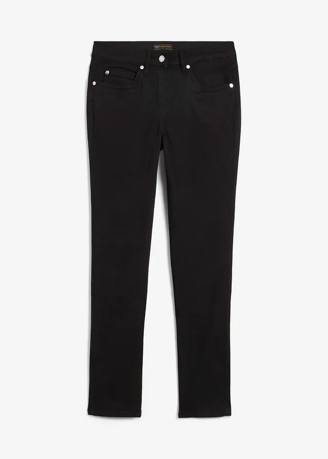 Jean slim taille mi-haute, très extensible • noir denim • Boutique bonprix