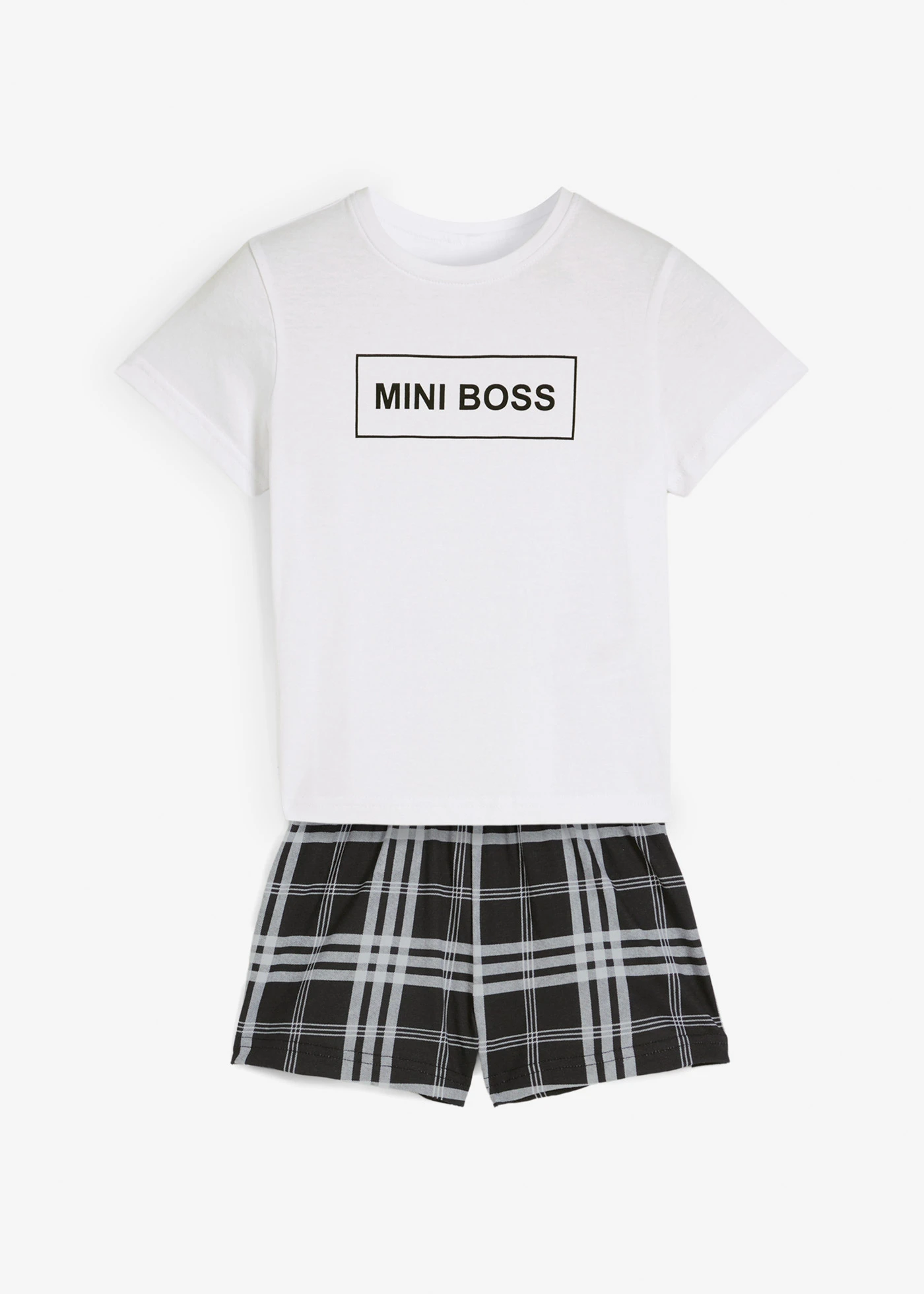 Pyjashort doux en coton (ens. 2 pces) • blanc/noir • Boutique bonprix