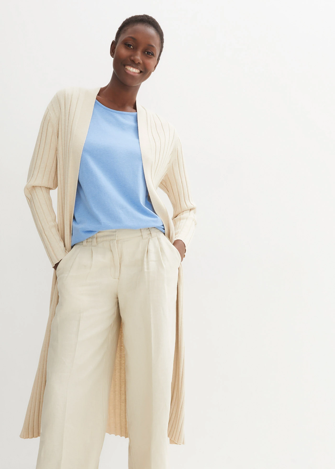 Shirt met zijde • middenblauw • bonprix online shop