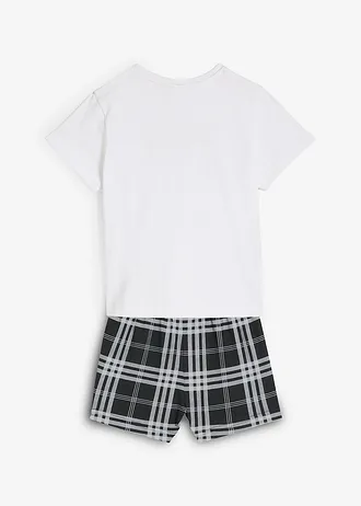 Pyjashort doux en coton (ens. 2 pces) • blanc/noir • Boutique bonprix