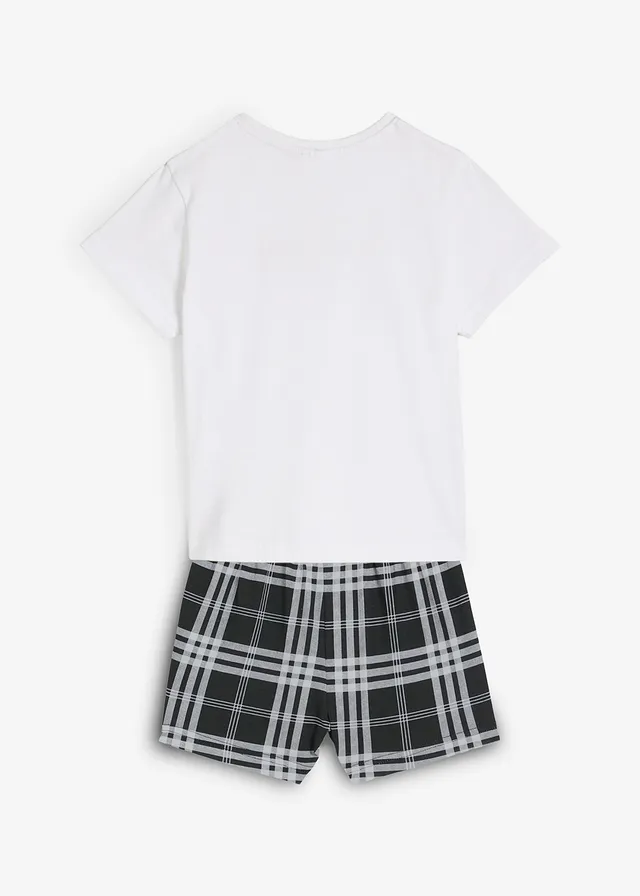 Kinderen shortama (2-dlg. set) • wit-zwart met print • product-page.page-title-suffix