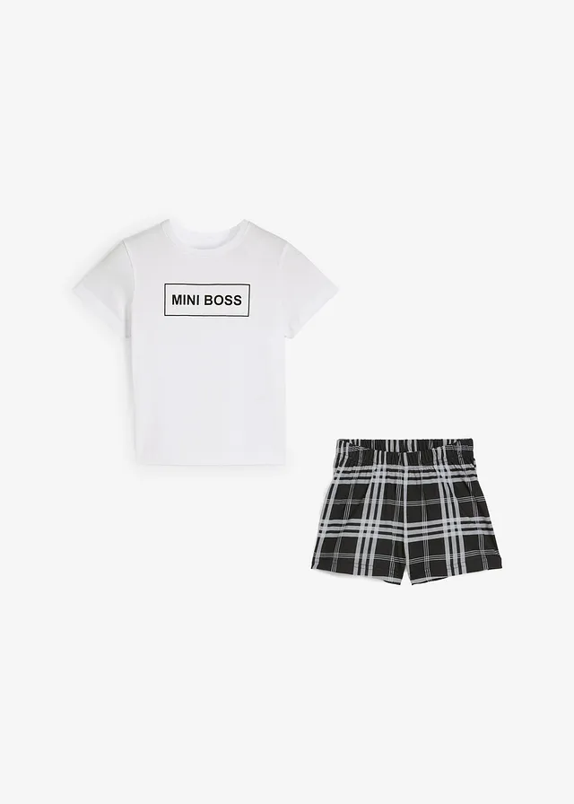 Pyjashort doux en coton (ens. 2 pces) • blanc + noir • product-page.page-title-suffix