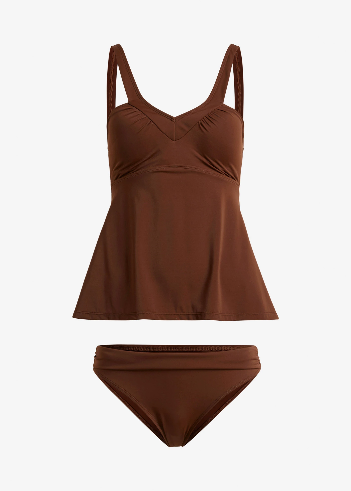 Tankini met gerecycled polyamide (2-dlg. set) • donkerbruin • bonprix online shop