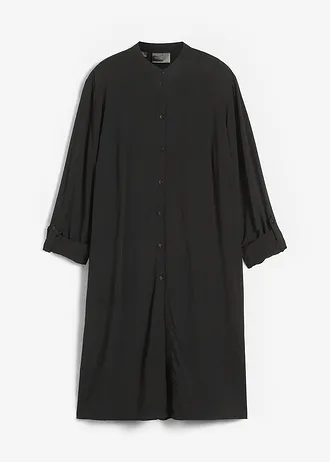 Lange blouse van viscose, Kleur: zwart