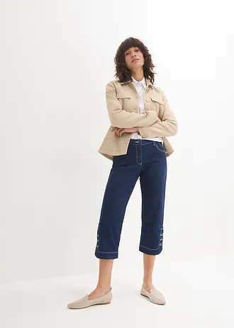 Capri džíny, Mid Waist • modrá stone • bonprix obchod