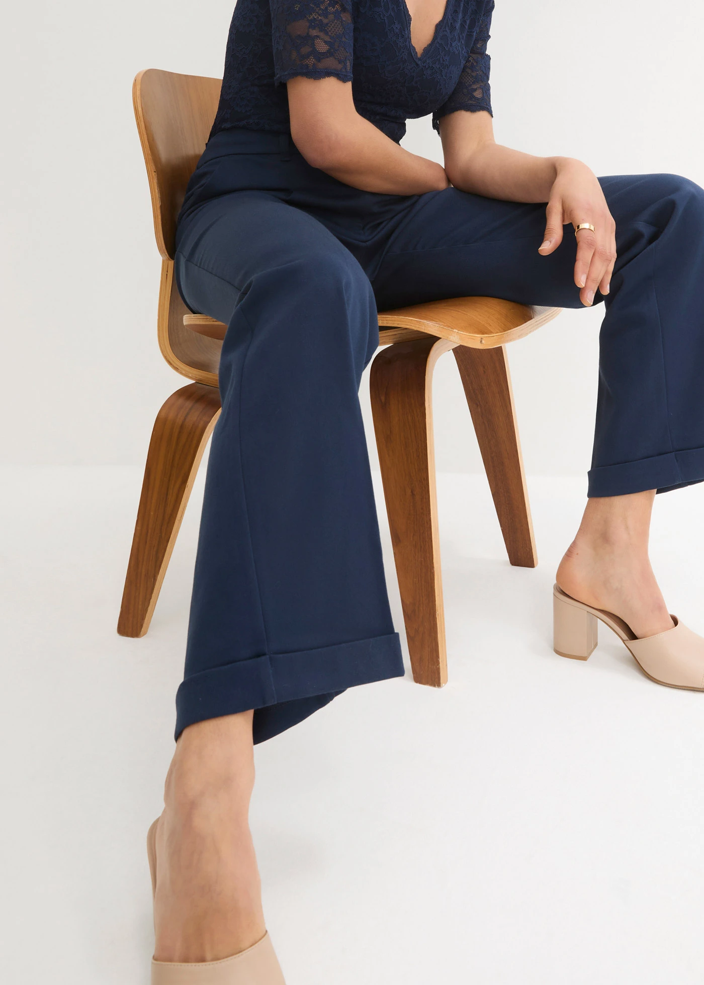 Bandplooibroek • donkerblauw • bonprix online shop