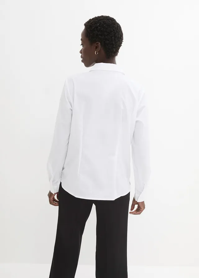 Overhemdblouse, Kleur: wit