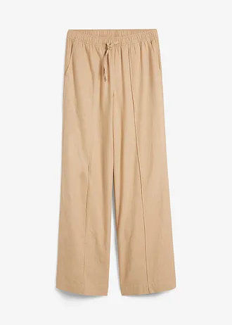 Pantalon palazzo léger en lin et viscose