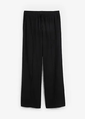Pantalon palazzo léger en lin et viscose