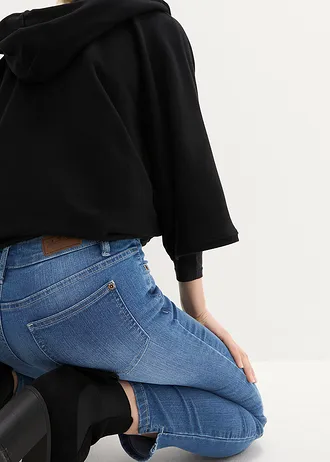 7/8 stretchjeans met splitten • blauw denim used • bonprix online shop