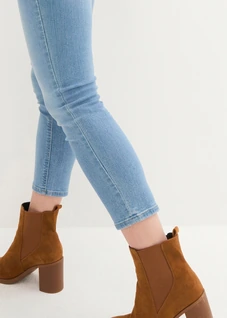 Blugi 7/8 cu şliţuri, stretch • bleu denim uzat • magazin bonprix