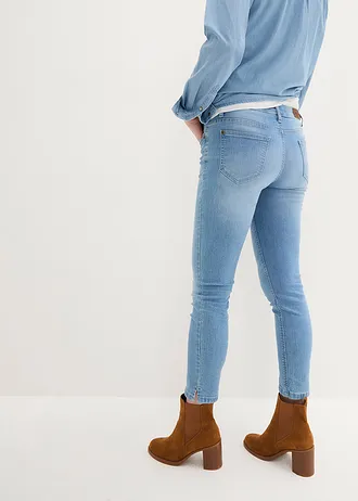 7/8 stretchjeans met splitten • lichtblauw denim used • bonprix online shop