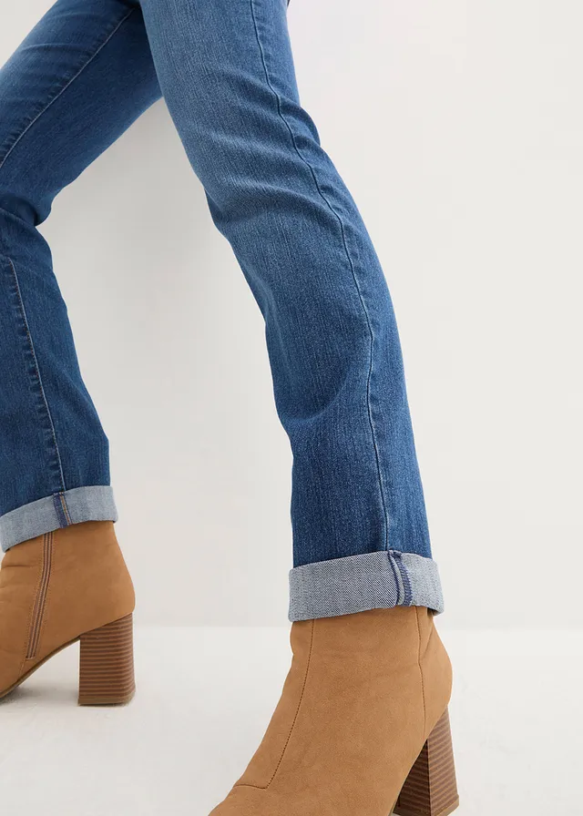 Stretch jeans high waist, straight • blauw denim used • product-page.page-title-suffix