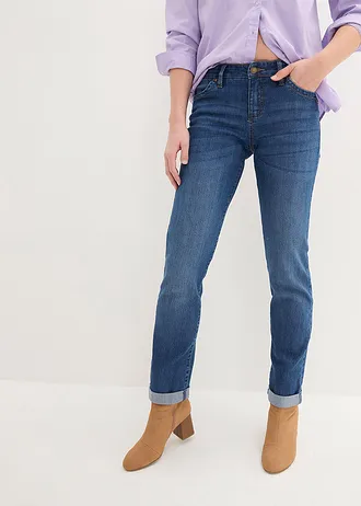 Strečové džíny Straight, High Waist, barva: modrý denim used