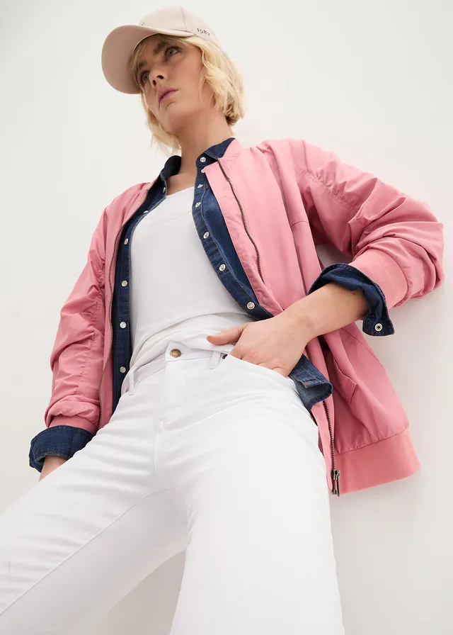 Jean droit taille mi-haute, extensible • blanc • product-page.page-title-suffix