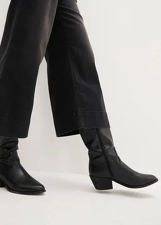 Ultra Soft džíny Culotte • černý denim used • bonprix obchod