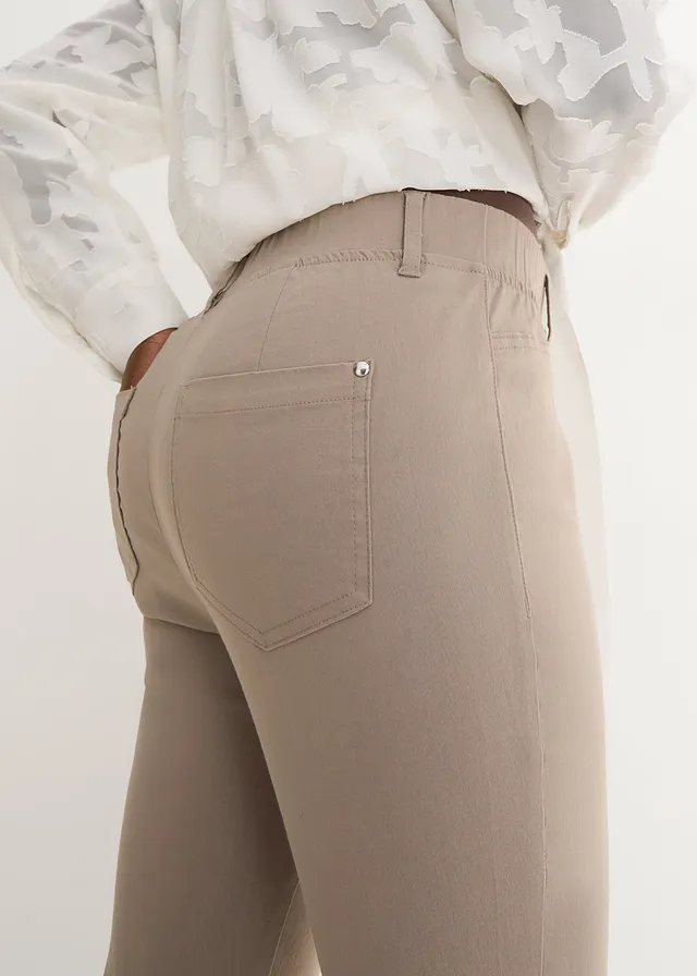 Pantalon extensible à taille entièrement élastiquée • taupe • product-page.page-title-suffix